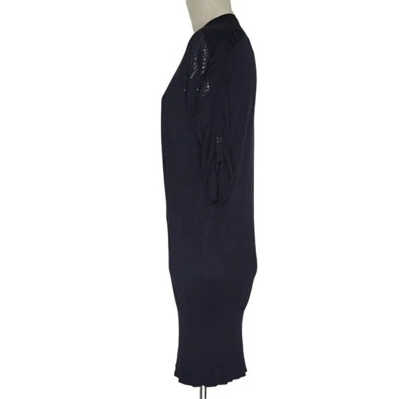 Vestido ceñido al cuerpo BCBGeneration talla M negro lentejuelas Dolman lengüeta enrollable mangas acanaladas Foto 4 de 4