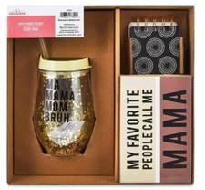 Set regalo mamma, 3 pezzi, a modo di festeggiare - bicchiere, insegna e quaderno