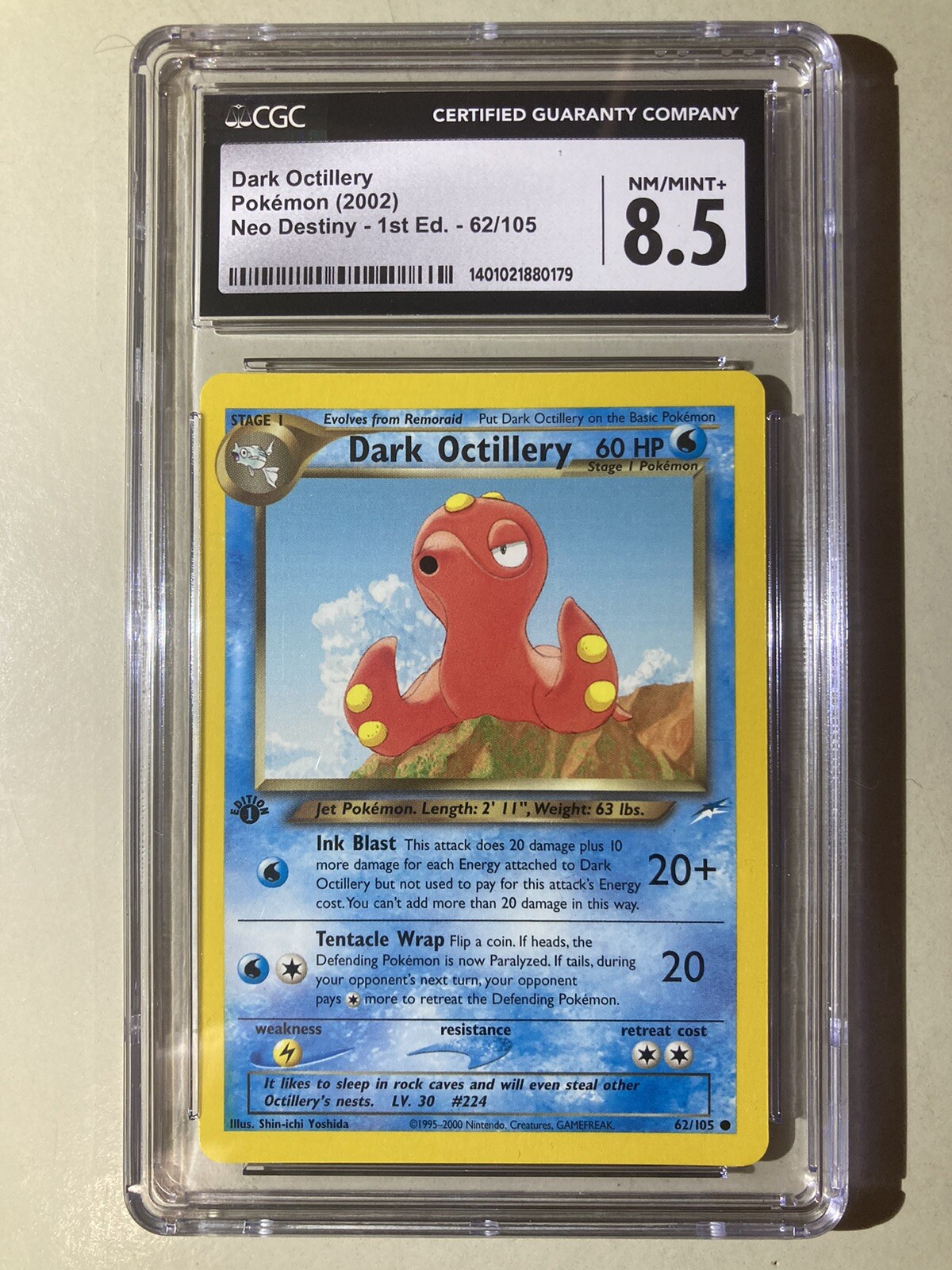 Dark Octillery 1st Edition Neo Destiny 2002 8.5 NM/MINT CGC Pokémon Card