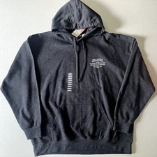 Harley Davidson Dark Grey Orange Orlando Hoodie Jacket Logo Back Motorcycle XL