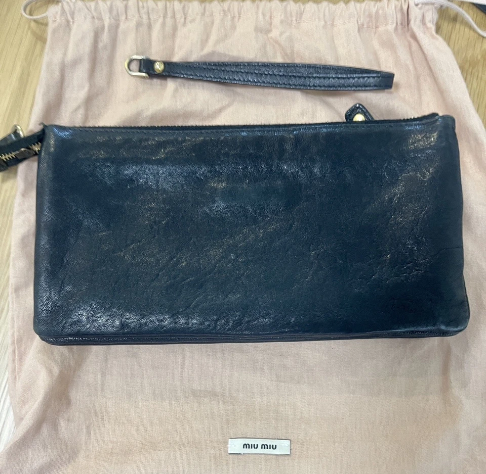 Cartera, monedero o bolsa de cuero Miu Miu - Mujer - Tachonado dorado raro vintage Foto 2 de 4