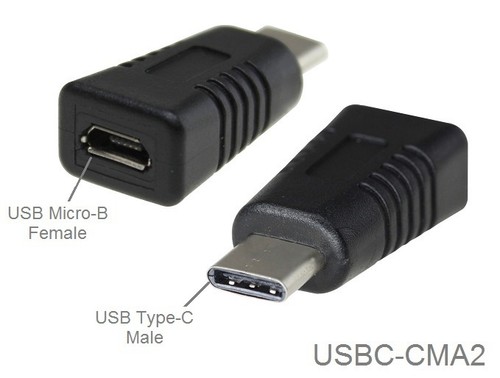 USB Typ-C Stecker auf USB Micro-B 5-Pin Buchse USB 2.0 Adapter, USBC-CMA2 - Bild 1 von 1