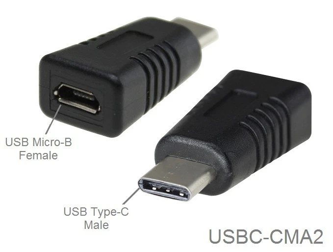 USB Type-C Male to USB Micro-B 5-Pin Female USB 2.0 Adapter, USBC-CMA2 - Image 1 of 1