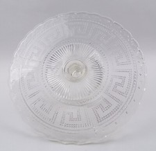 Vintage Tortenplatte mit Fuss Pressglas Art Deco um 1930 Gebäck Platte Dm 29,7cm