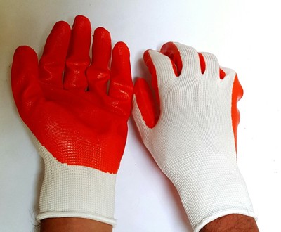 5-Pair FIRM GRIP NITRILE COATED TOUGH WORKING GLOVES LARGER