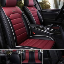 Luxury Auto Car Seat Cover Full Set Waterproof Leather Front Rear Universal Pad