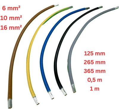 MPS-CONTACT Verdrahtungsbrücke Kabelbrücke H07V-K diverse Farben/Längen mit Aderendhülsen