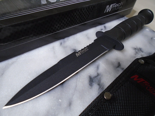 Mtech Full Tang Dual Edge Dagger Knife Fixed Blade Black MT-575 10.25" OA New - Picture 2 of 10