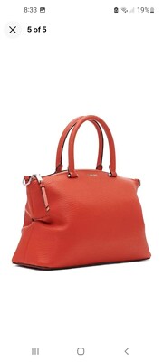 New- Calvin Klein Cypress 2 in 1 Top Zip Satchel Spicy Orang 