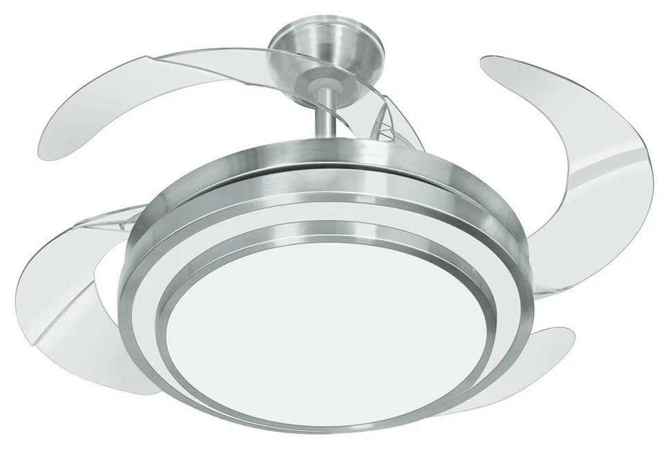 Johnson Ventilatore da soffitto 4 pale a scomparsa Lustra luce telecomando Rotex - Immagine 2 di 4
