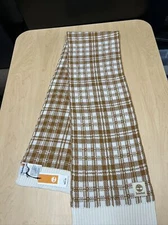 TIMBERLAND SCARF, Buffalo Plaid, Tan & Off White, One Size, $60 NEW, NWT