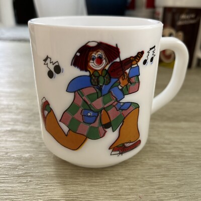 2 Mugs Arcopal Vintage Clown Et Éléphant