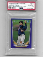 2014 Bowman Chrome Minis INDIGO 1/3 Refractor  Gabriel Ynoa #219 GRADED PSA 10