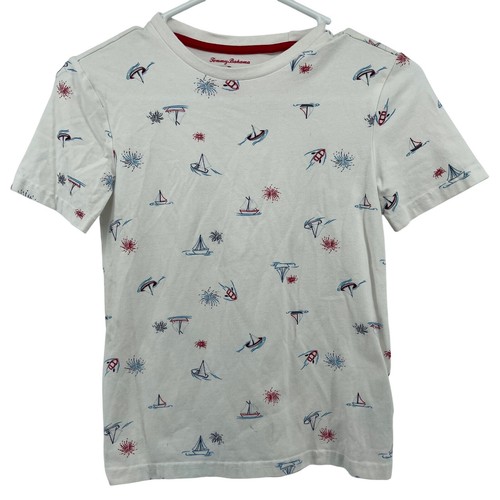 Tommy Bahama Graphic Tee Sailboat Print Short Sleeve Top Kids Size M(7/8) - Picture 2 of 7