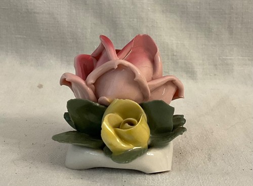 Sandizell Höffner & Co Germany Dresden Porcelain Figurine Roses vintage ceramic - Picture 7 of 11