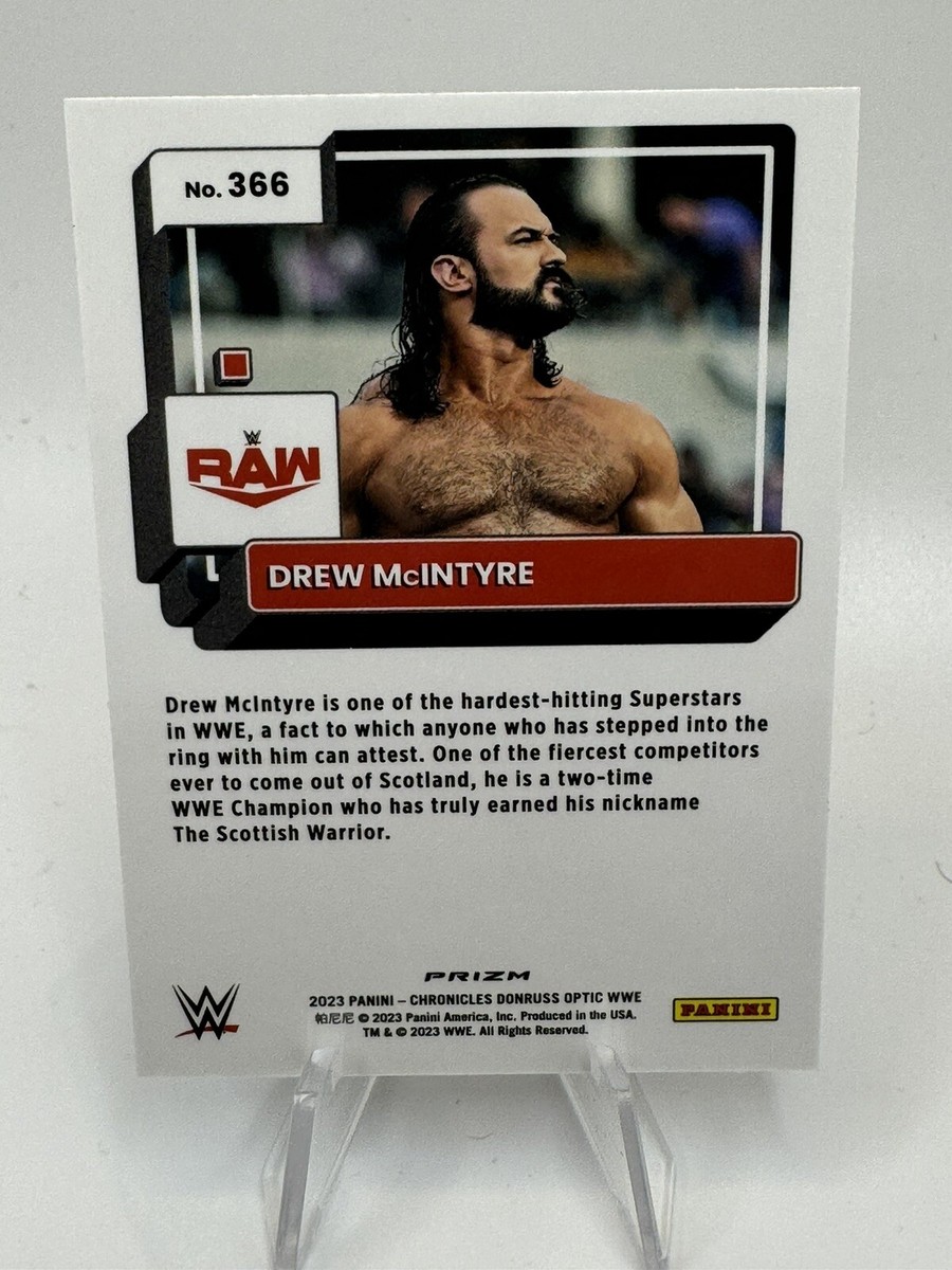2023 Panini Chronicles WWE Drew McIntyre Optic Silver Prizm Holo Card #366