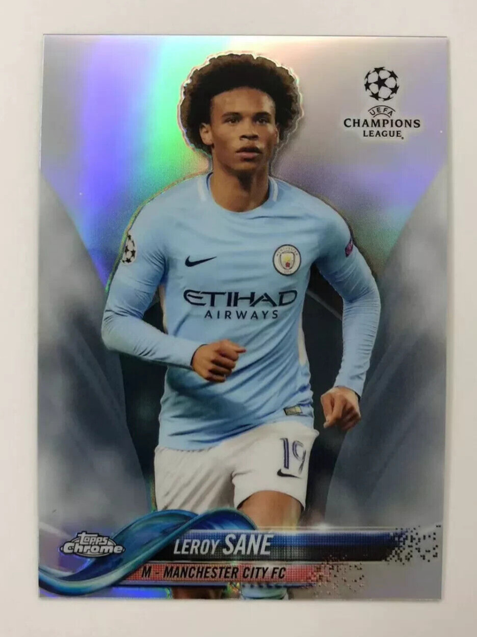 2017-18 Topps Chrome UCL Leroy Sane RC Chrome Refractor 1st 1 #34