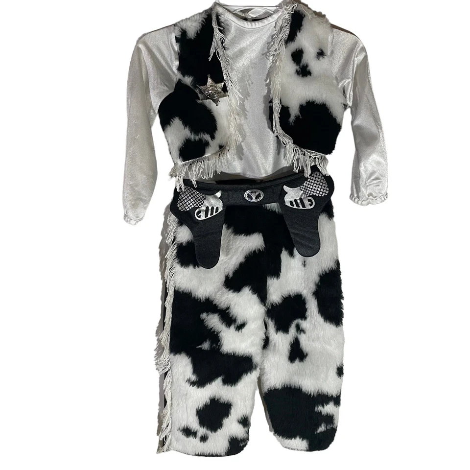 Костюм для Хэллоуина Old West Sheriff для ребенка ясельного возраста размер 2-4 цельный черно-белый ковбой - Изображение 2 из 4