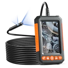 VEVOR Endoscope Camera  Borescope 16.4FT Cable  4.3" Screen with Lights Dual Len