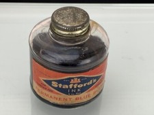 Stafford's Vintage Ink Bottle 4 oz Blue Black,  Made in USA   (e855)