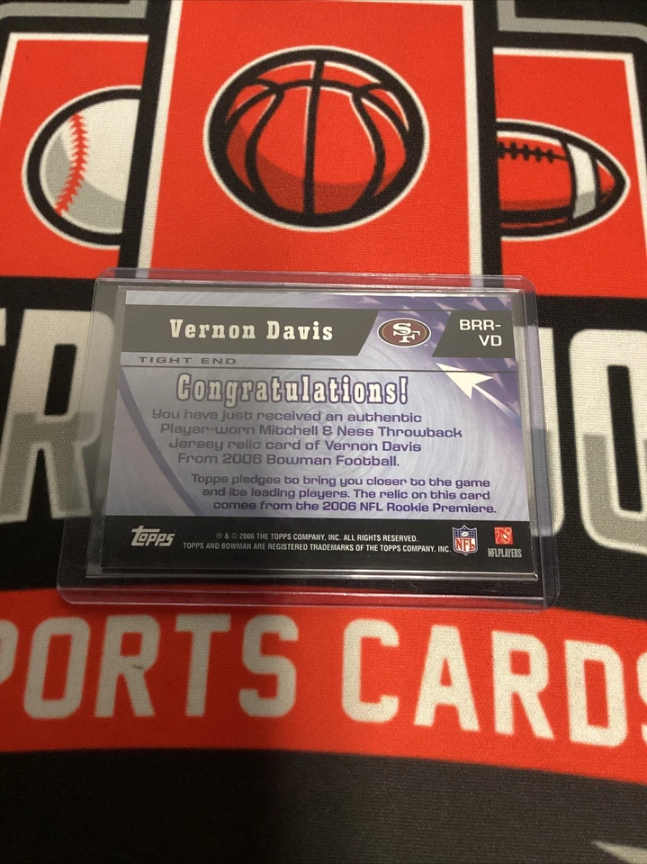 2006 Bowman Rookie Rewind Jerseys #BRRVD Vernon Davis Jersey 🔮 - Image 2 of 2