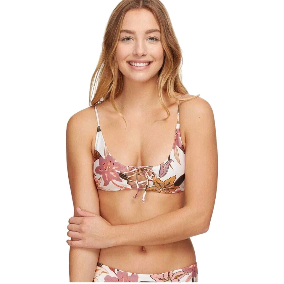 Stone Fox Josi Bikini con cordones Traje de baño Top Mediano Floral Tropicana Foto 4 de 4