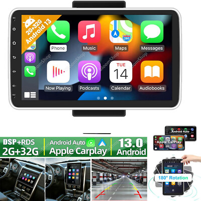 2 DIN 10'' Android 14 Rotatable Car Stereo Radio Touch Screen GPS Wifi 32GB Navi