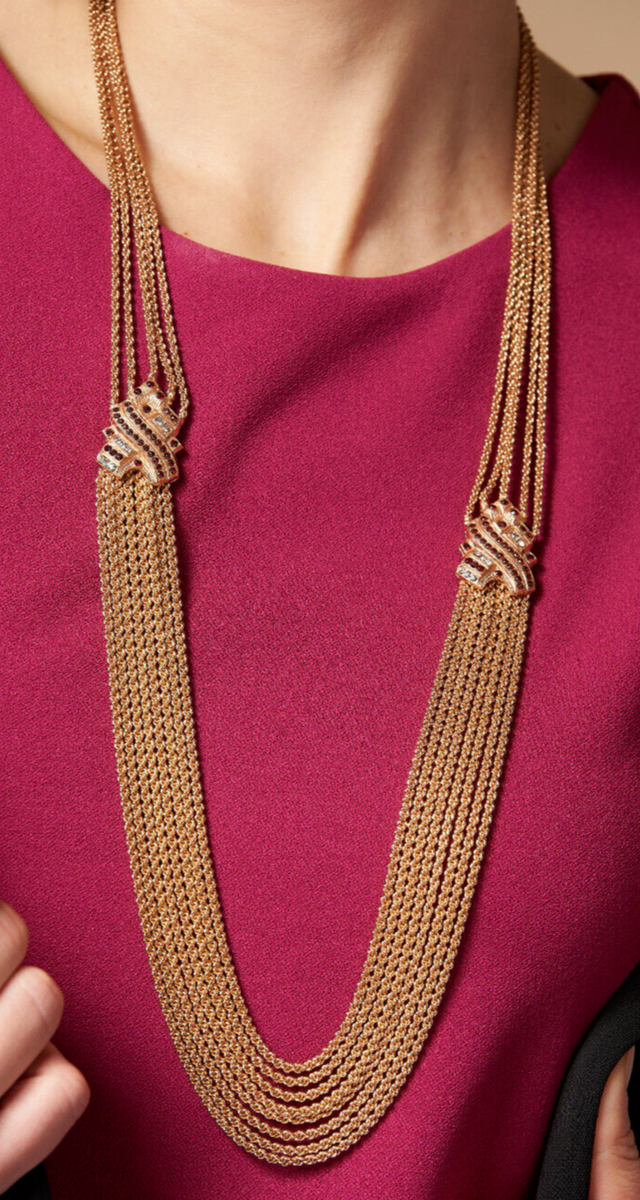 COOLSTEELANDBEYOND Oro Donna Statement Dichiarazione Collana Cascata
