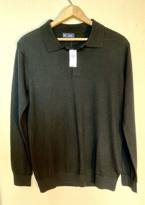 GAP 100% Extra Fine *NEW* MERINO WOOL Machine Wash Grandpa Black Mens Sweater XS