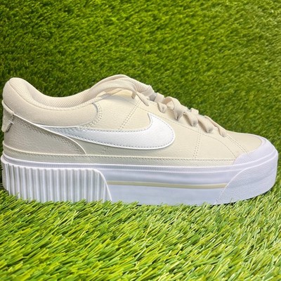 Nike Court Legacy Lift Womens Size 9.5 Beige Athletic Leather Shoes Sneakers
