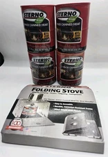 Single-Burner Folding Stove & 8 Sterno Cans