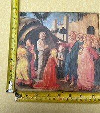 Gorgeous Rare vintage religious icon mounted on 18c reclaimed wooden panel