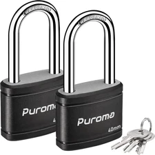 2 Pack Keyed Padlock with 3 Keys Alike, 1.8 Inch Locker Lock 40Mm Heavy-Duty Loc