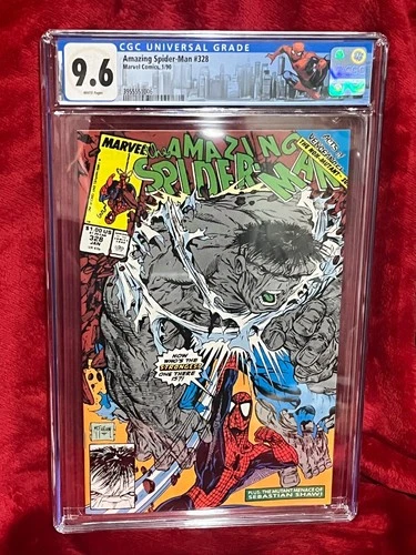 AMAZING SPIDER-MAN #328 CGC 9.6 WHITE PAGES TODD MCFARLANE COVER CUSTOM LABEL