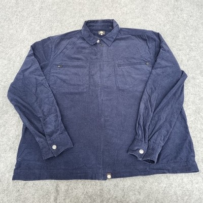 Pretty Green Overshirt Herren XL blau Nadelkordel Utility Mod Oasis Full Zip