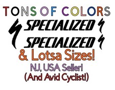 5 Piece Specialized Bikes Vinyl Decal Set TONS 'O Sizes  Colors Available 