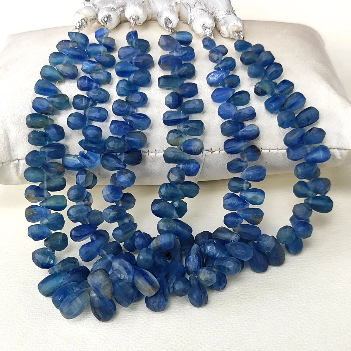 Natural Kyanite Gemstone 6x4 to 9x5 mm Unpolished Drop Shape Beads 7" Strand