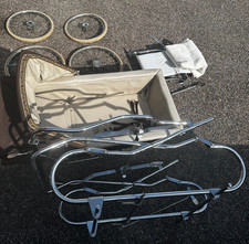 Vintage Silver Cross Kensington Pram Brown Cream Coachbuilt Chrome Frame