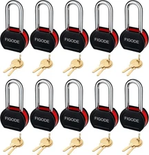 12 Large Sturdy Steel Locks with 24 Same Keys, Heavy Duty Padlock, 2-3/4" Wide,