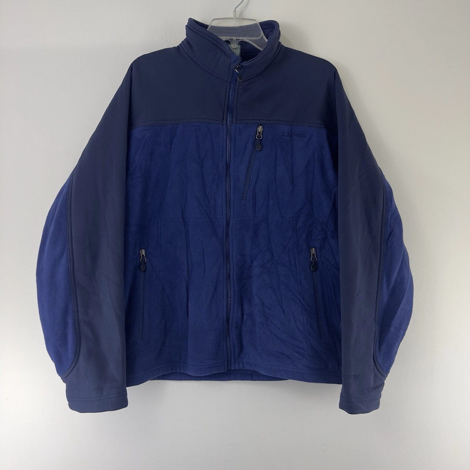 L.L. Bean Men’s Full Zip Fleece Jacket Blue Size Large Polyester Nylon Blend