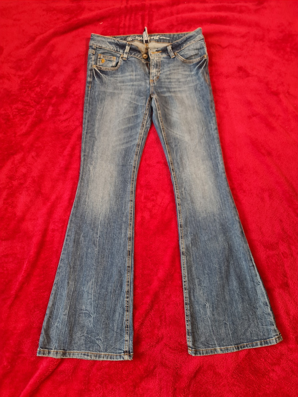 Womens Edc Espirit Straight Blue Denim Flared Jeans Size W29 L32 Vintage Y2k