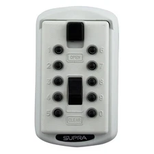 KIDDE 1370 Slim Push Button Key Lock Box White Wall Mount Home Security Safe