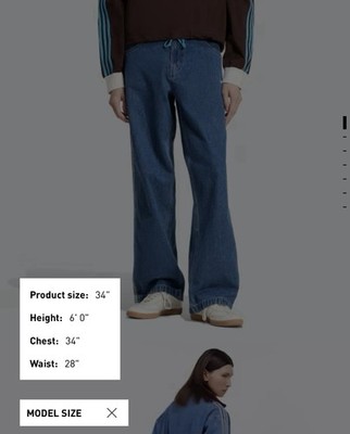 Adidas Adicolor Denim Firebird Pants | 35 inch | JC6234 Men's