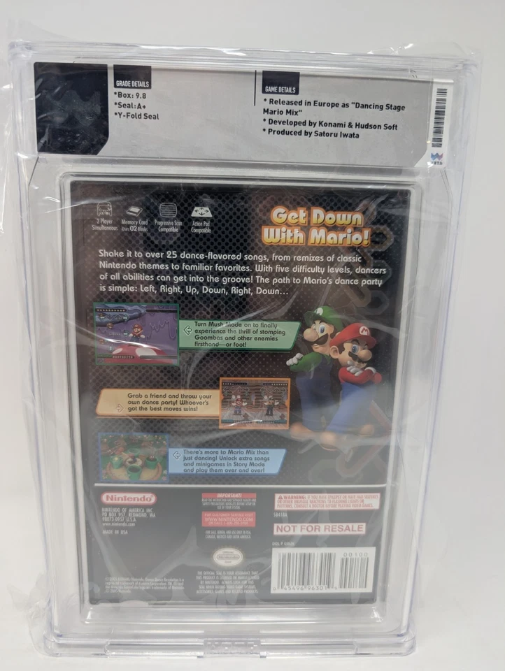NEW SEALED Dance Dance Revolution Mario Mix Nintendo GameCube WATA 9.8 A+  - Image 2 of 4