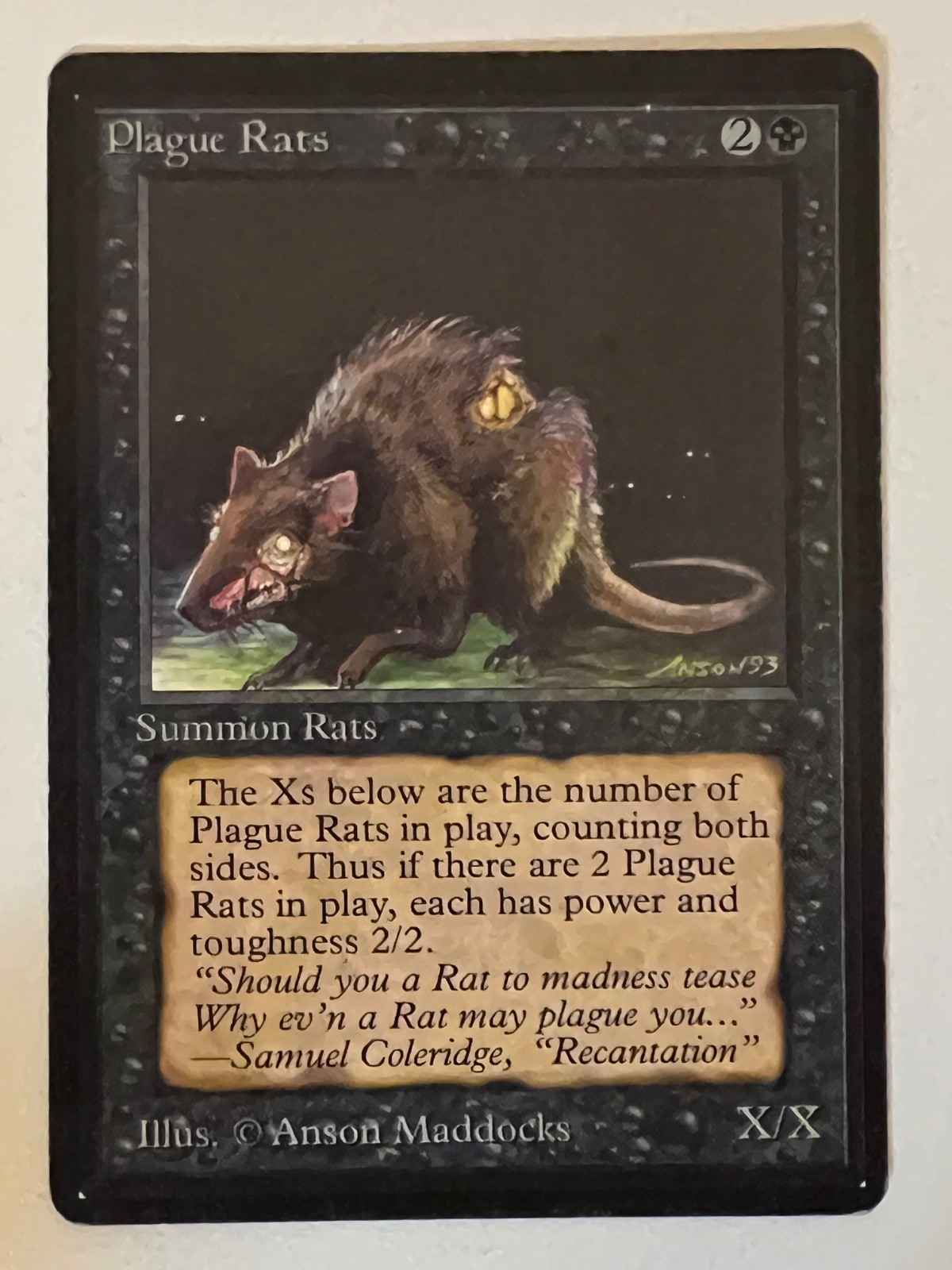 Magic the Gathering MTG Beta Plague Rats MP  (Beta Bob)
