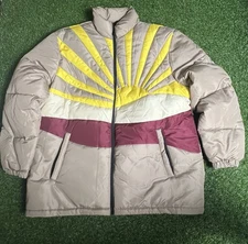 WESC Men's Vegan Landscape Puffer Sunset Cactus Jacket Size XXL