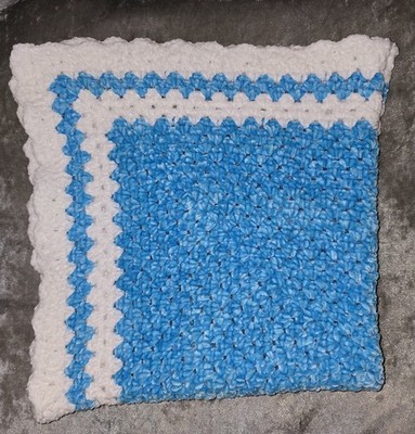  Babydecke, handgefertigte gehäkelte Granny Square Babydecke, Chenille Wolle