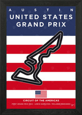 My F1 AUSTIN Race Track Framed Wall Art Poster Canvas Print Picture