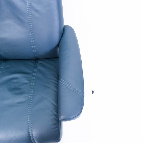 Ekornes Stressless Consul (M) Power Leg Relaxsessel Fernsehsessel Leder Blau - Bild 7 von 9