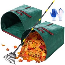 Leaf Collector Bags 2 Pack 40 Gallon Collapsible Yard Waste Scoop Lawn Cleanup